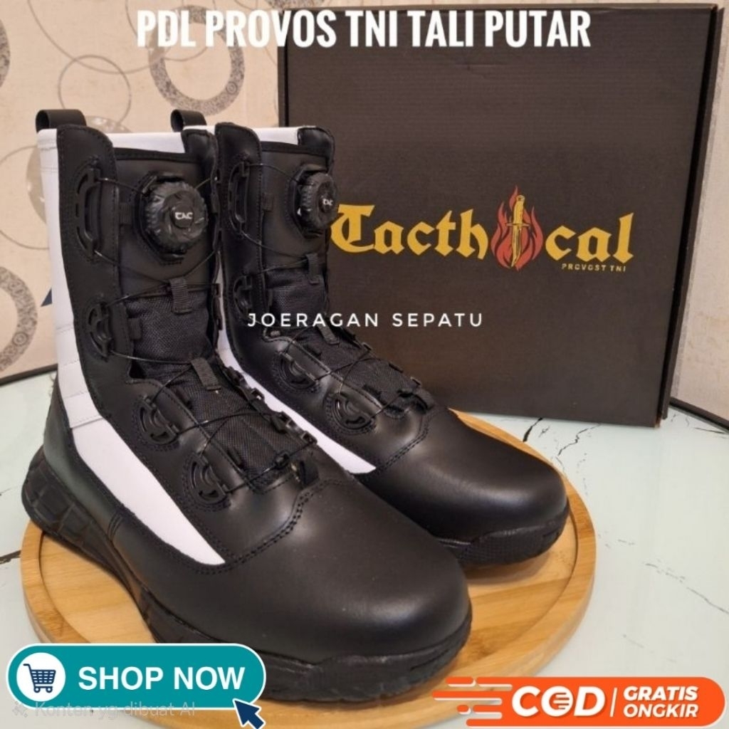 SEPATU PDL TALI PUTAR PROVOS TNI TACTICAL KULIT ASLI SEPATU PDL TACTICAL TALI PUTAR PROVOS TNI