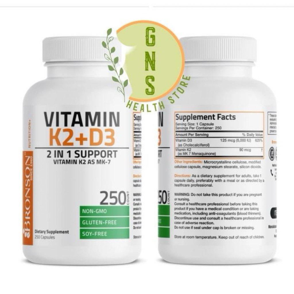 BRONSON K2 D3 Vitamin K2 D3 MK7 EXTRA STRENGTH ORIGINAL