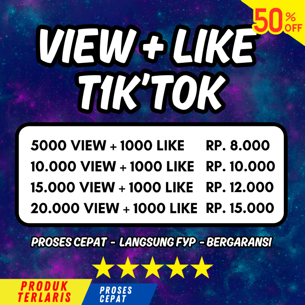 PAKET FYP View Like Tiktok Auto FYP Langsung Masuk Proses Cepat Penonton TT Bergaransi