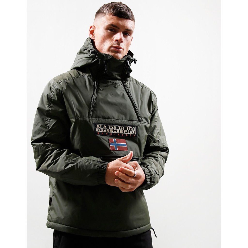 Napapijri Northfarer 2.0 Winter Anorak Hooded Jacket In Green Deept