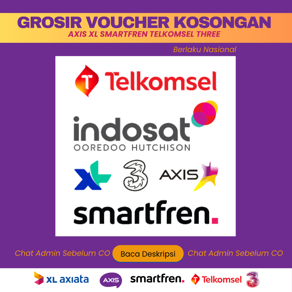 GROSIR DAN ECERAN VOUCHER INJECT KOSONGAN NASIONAL ALL OPERATOR