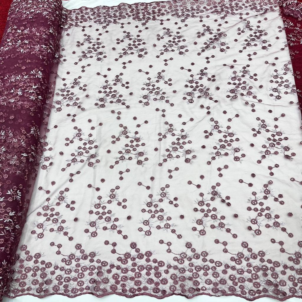 (COD).,, Kain TILE SAMIRA bordir motif bunga2 kecil kebaya bordir