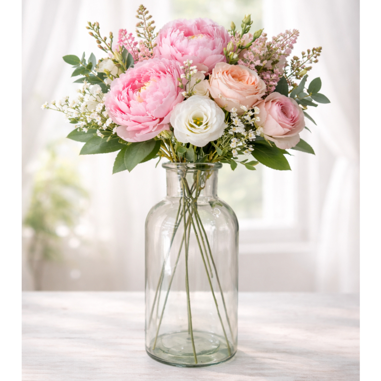 Vas Bunga Kaca Tabung/ Vas Kaca Bening Hiasan Dekorasi Rumah