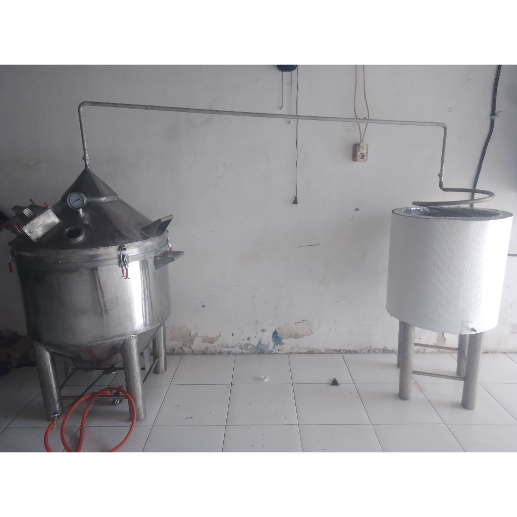 (200 Liter) Mesin Destilasi / Alat Penyulingan Stainless Steel 304 Multiguna - Minyak Atsiri, Pengol