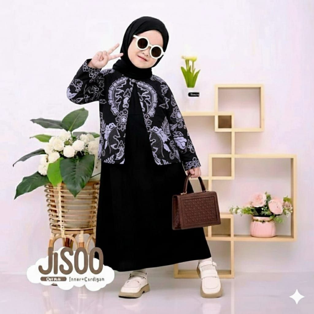 gamis anak kombinasi batik model oter