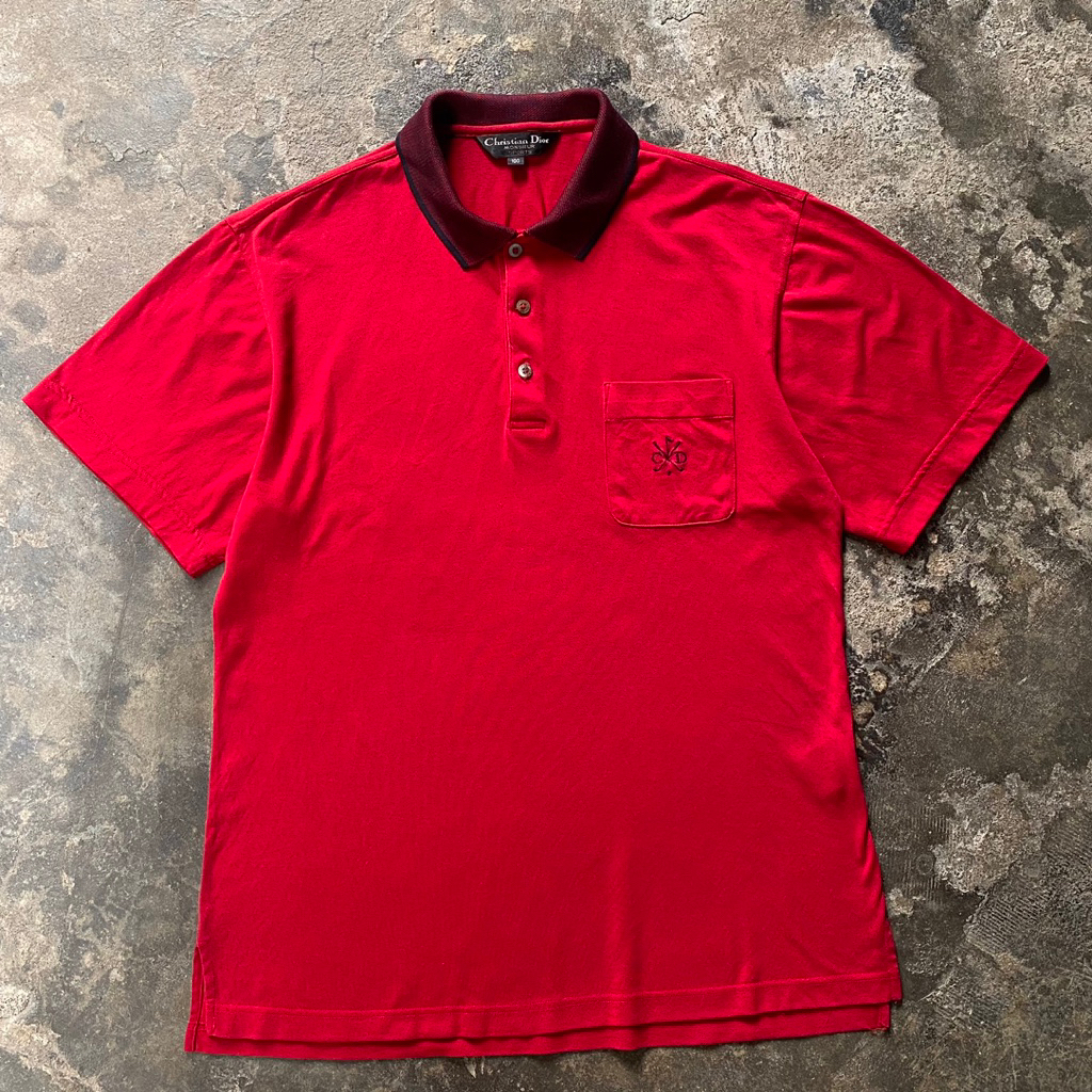 Christian Dior Monsieur Sport Golf Polo Shirt scnd prlvd original Kaos Kerah Polo Merah