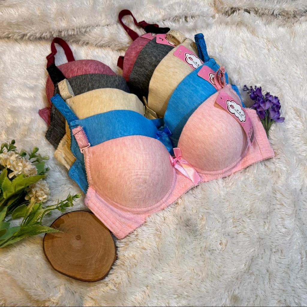 Bra Busa Tebal -+3cm Cup A Kait 3 | Pakaian Dalam Wanita Remaja Kawat | Push Up Bra Katun Premium Ha