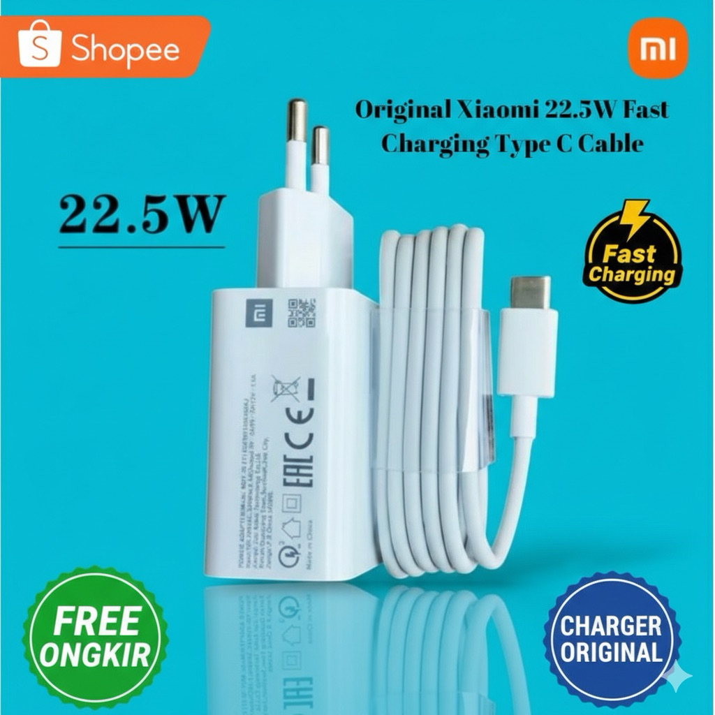Charger Casan Xiaomi Poco 18W 22.5W Fast Charging Type C