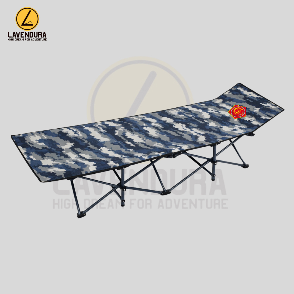 Velbed Lipat Motif Loreng KRI Layar TNI AL Bahan Balotelly WR Kasur Lipat Adjustable Portable Foldin