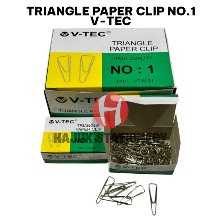 TRIANGLE PAPERCLIP NO:1 V-TEC - PAPER CLIP SEGITIGA NO 1  BERKUALITAS TINGGI