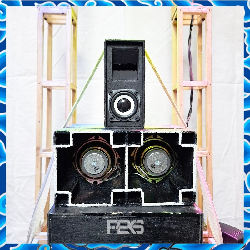 Miniatur sound system paket lengkap siap check sound tinggal bunyi box plannar double 3 inch  sound 