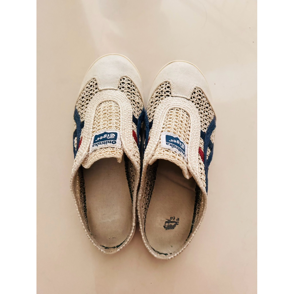 PRELOVED Onitsuka Tiger Sepatu Selop Slip-On Wanita White Putih Shoes Sandal