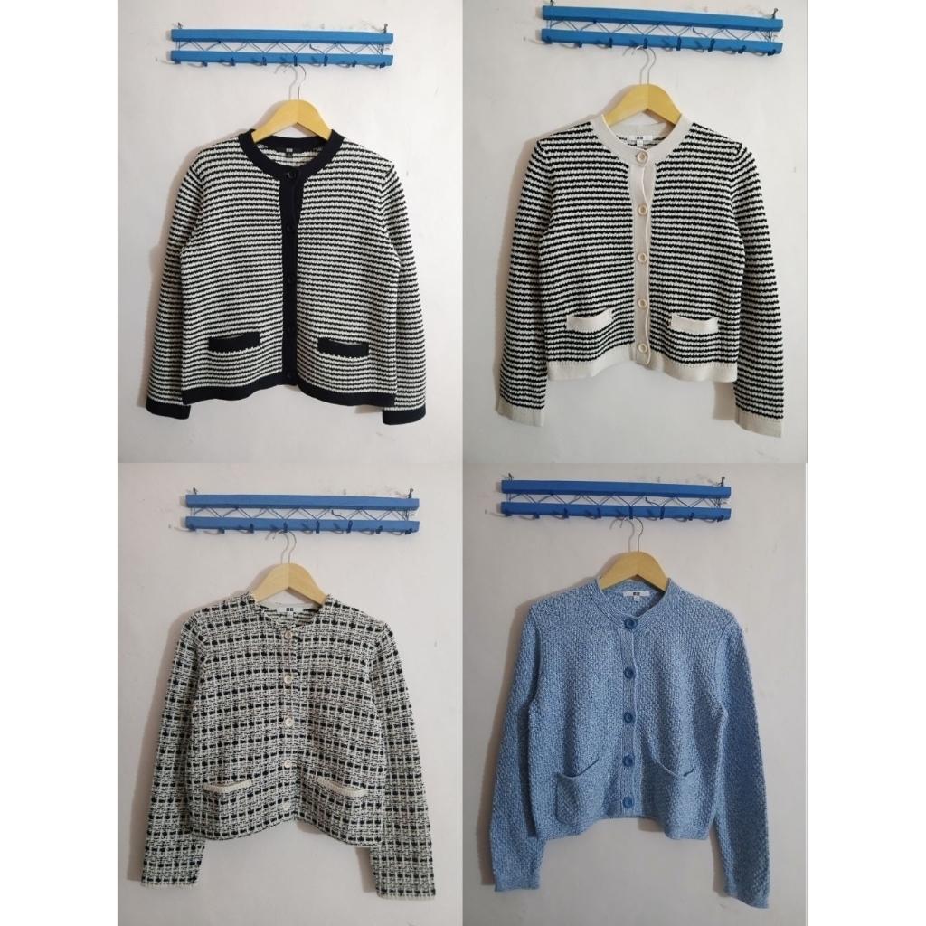 cardigan tweed uniqlo premium