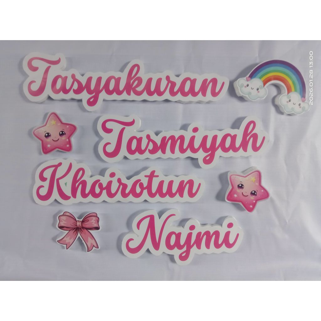 Stryfoam/Styrofoam/Sterofoam/Backdrop/Tulisan Backdrop Costum Untuk Nama/Ultah/Wedding/Tunangan/Tasm