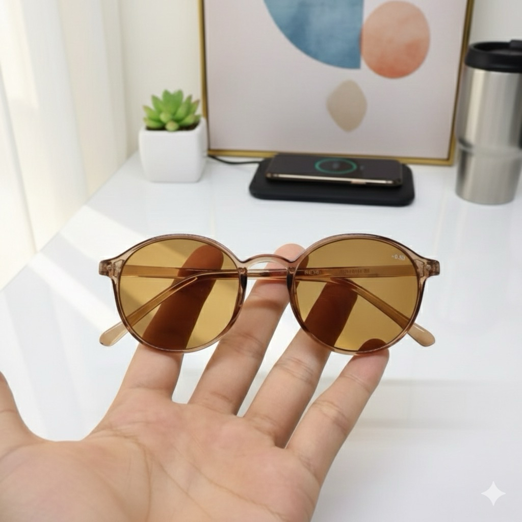 ELDORA / Kacamata Minus Lensa Warna Coklat -0.50 sd -4.00 Kacamata Cewek Cowok Lensa Warna Coklat SP