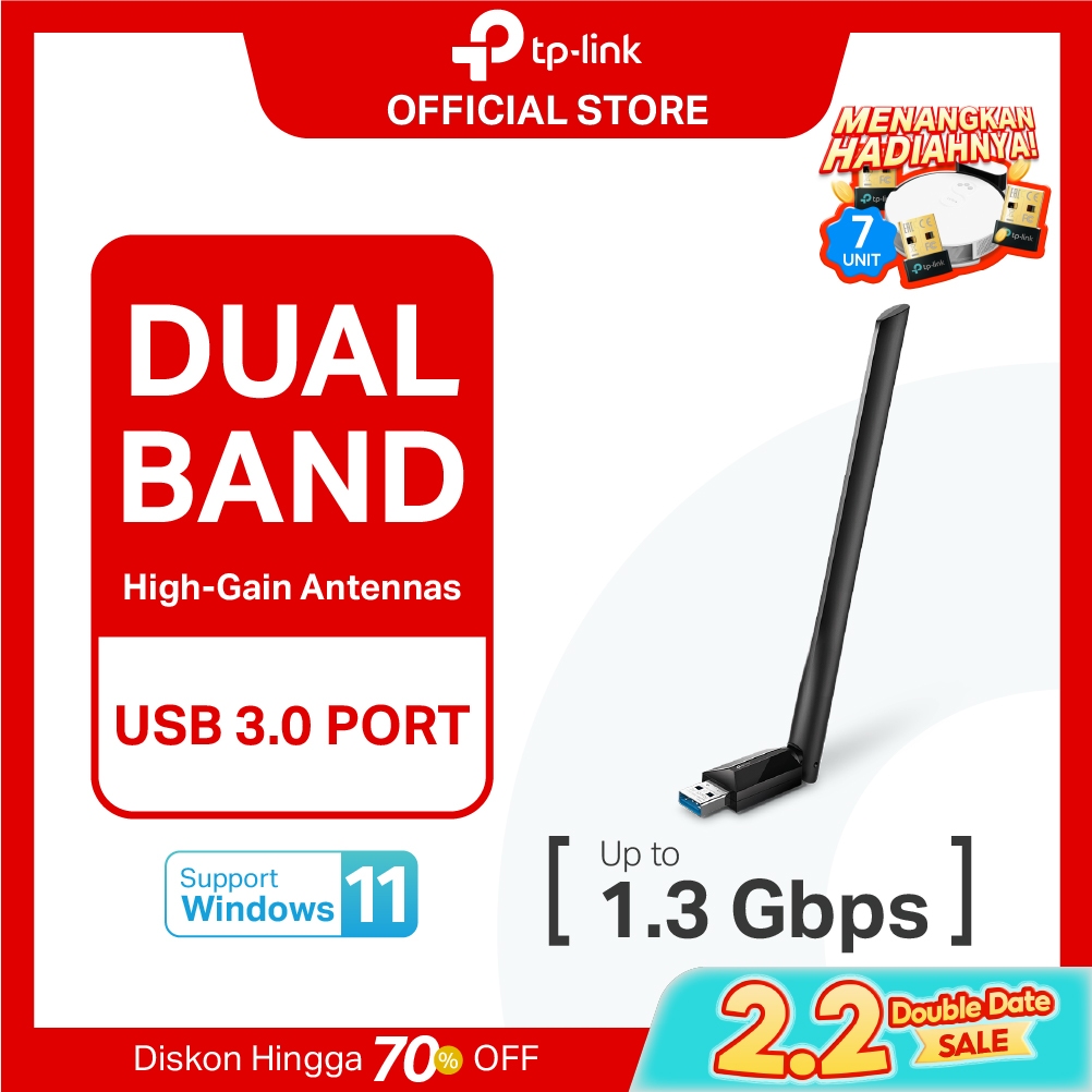 TP-Link Archer T3U Plus | AC1300 High Gain WiFi Adapter | Dual Band | WiFi 5 Adapter | Dongle | T2U