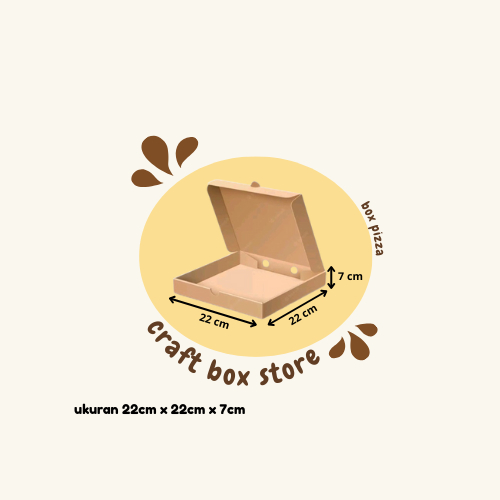 Kardus / Kotak Box Pizza Ukuran 22x22x7 Cm