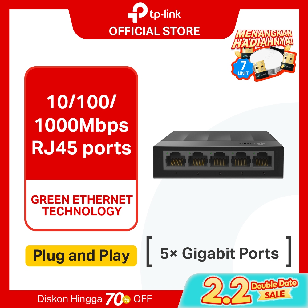 TP-Link LS1005G | 5 Port Gigabit Unmanaged Switch | Desktop Ethernet Splitter | 10/100/1000Mbps