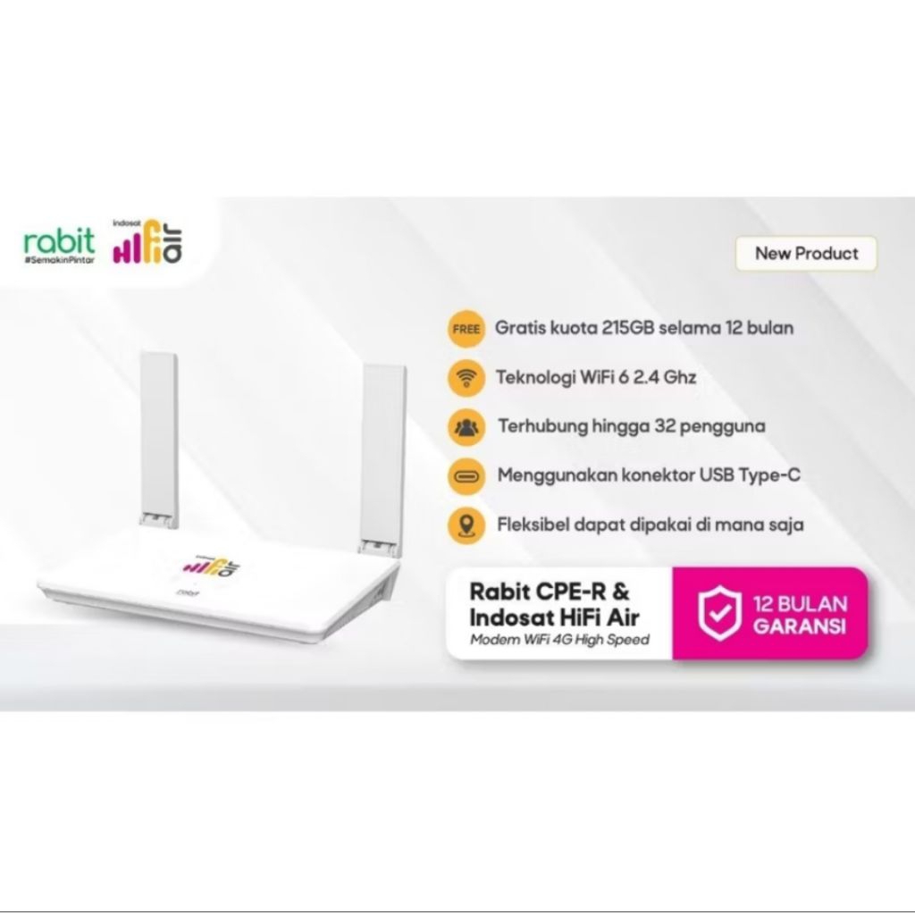 Modem Wifi Hifi Air Rabit 4G 50Gb