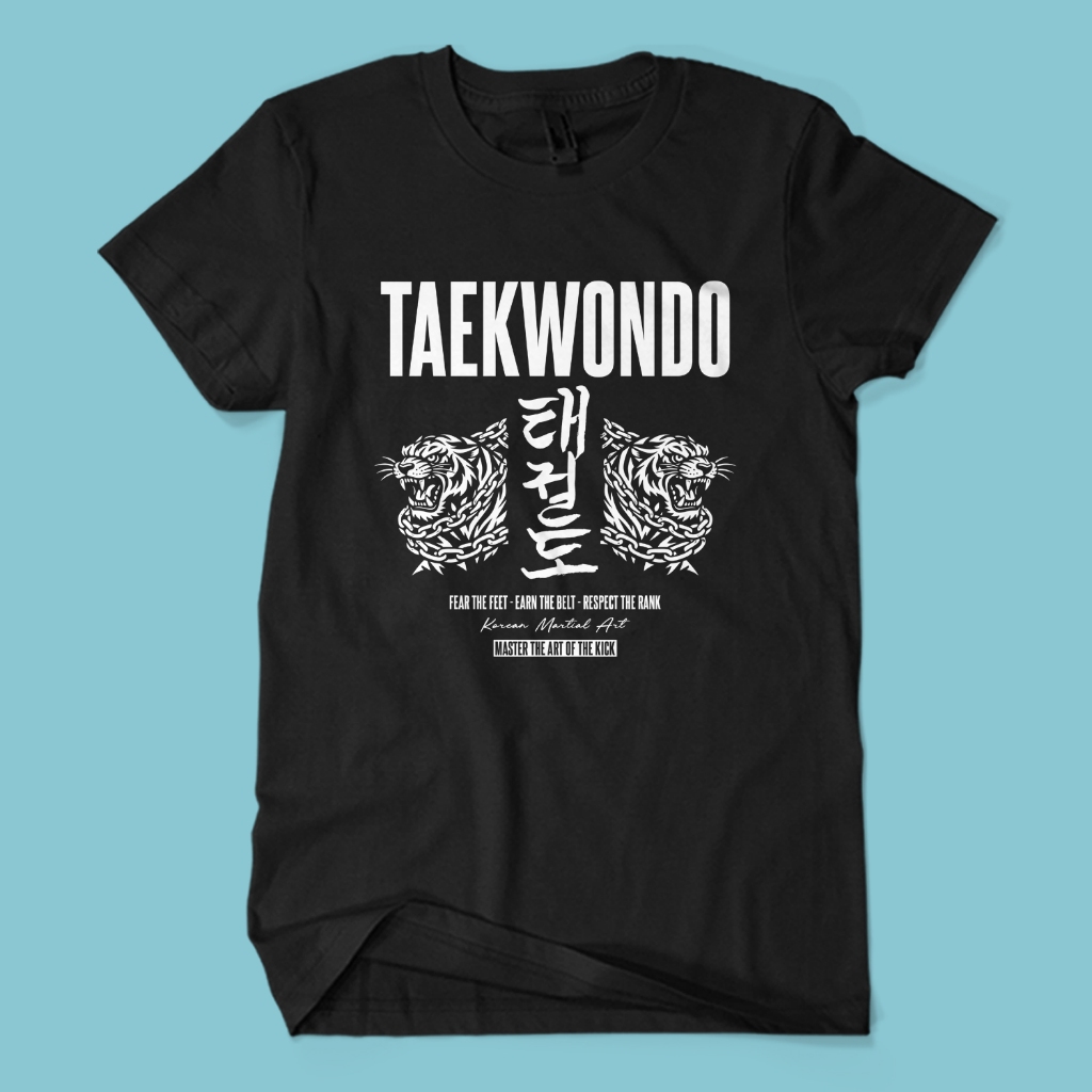 Baju Kaos TAEKWONDO LION Hobi Olahraga Sport Martial Art Beladiri Korea Unisex Cotton Combed