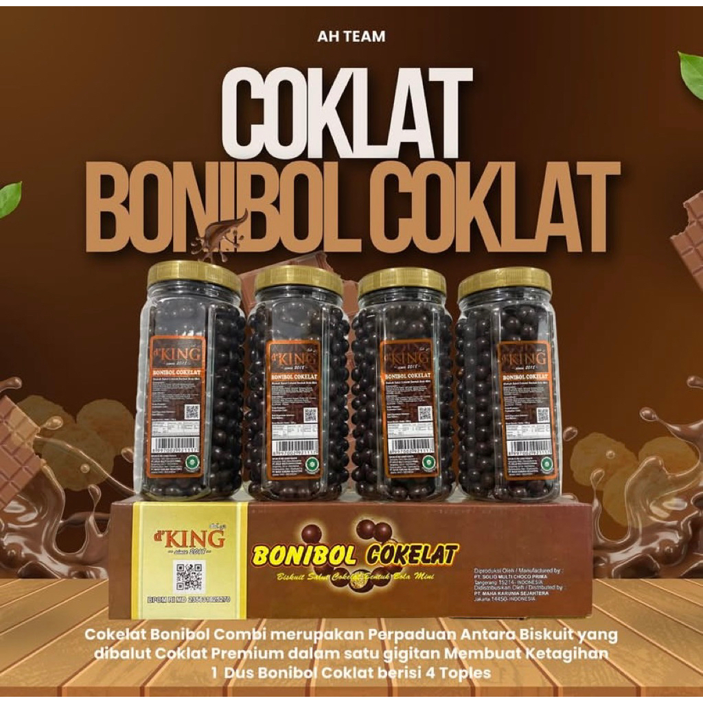 Bonibol Cokelat 1 Dus / Bonibol d'king 1 Dus isi 4 Toples