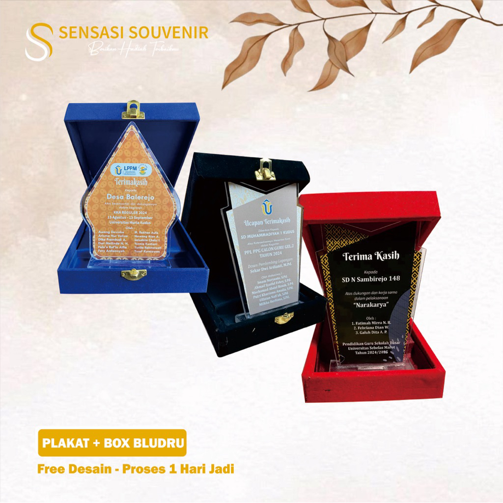 PLAKAT AKRILIK CUSTOM PLUS BOX PLAKAT BLUDRU POLOS BATIK KENANG KENANGAN PENGHARGAAN