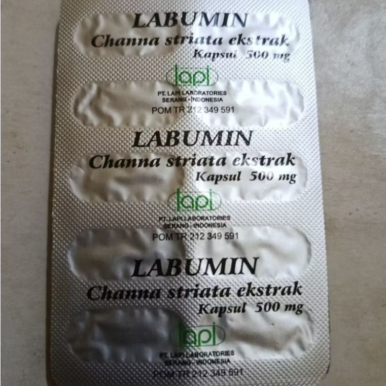 Labumin 500 mg Channa ekstrak 10 kapsul original strip