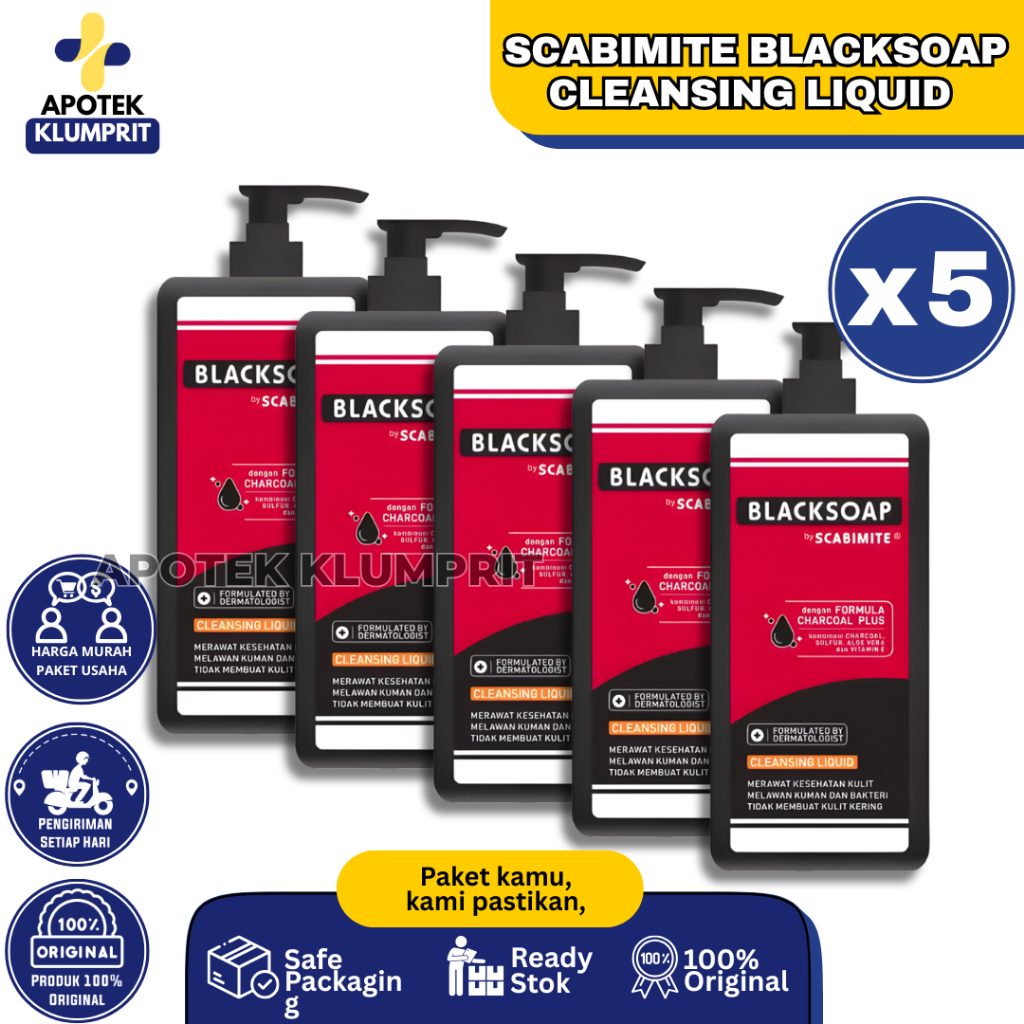 Blacksoap By Scabimite Cleansing Liquid 195 Ml Bundling Paket Reseller Hemat Sabun Cair Perawatan Ku