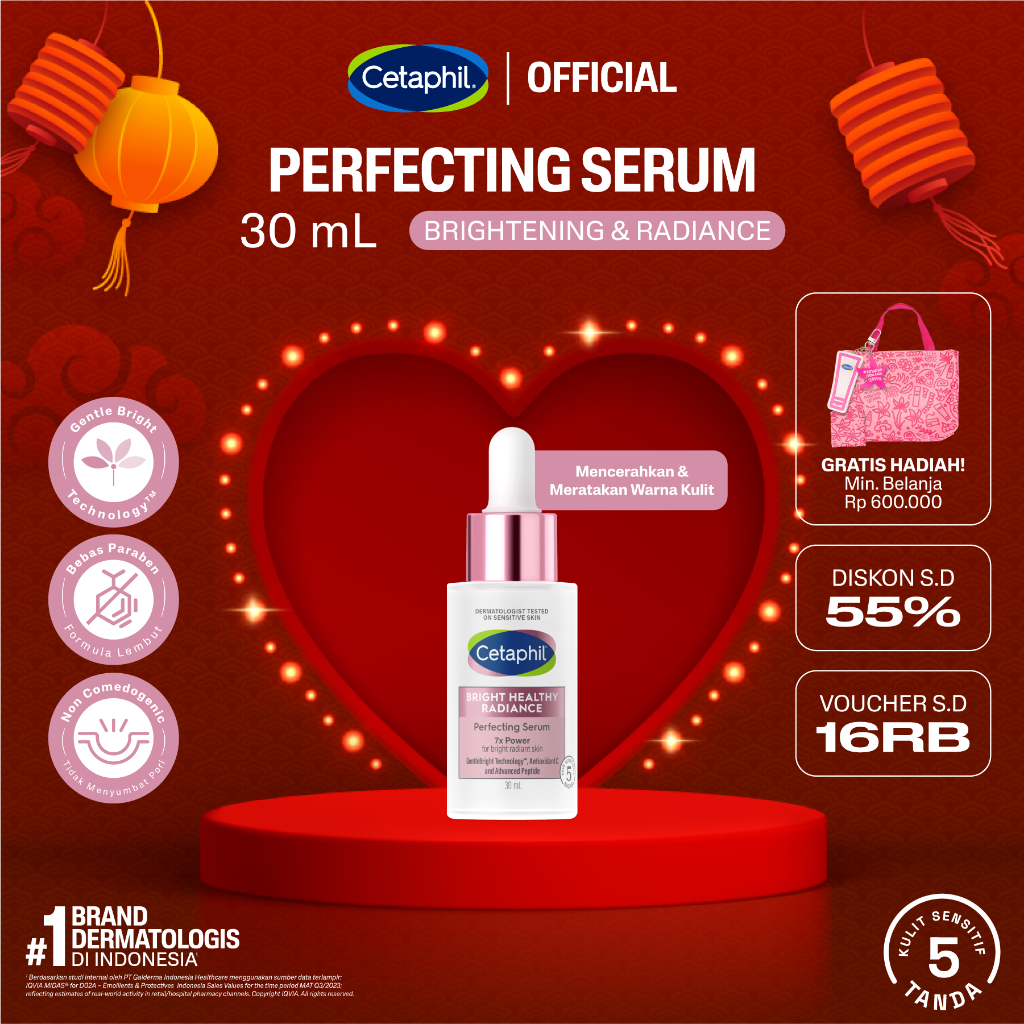Cetaphil Bright Healthy Radiance Perfecting Serum 30ml dengan Sea Daffodil, Niacinamide, Advanced Pe