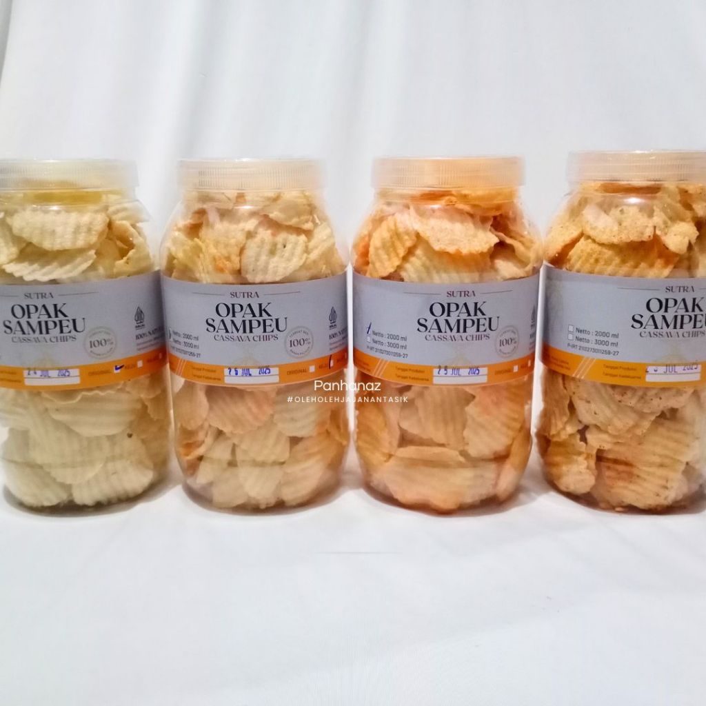 Opak Sampeu Sutra Casavana Chips - Opak Sampeu Sutra Toples 2000ml - Opak Singkong Koin