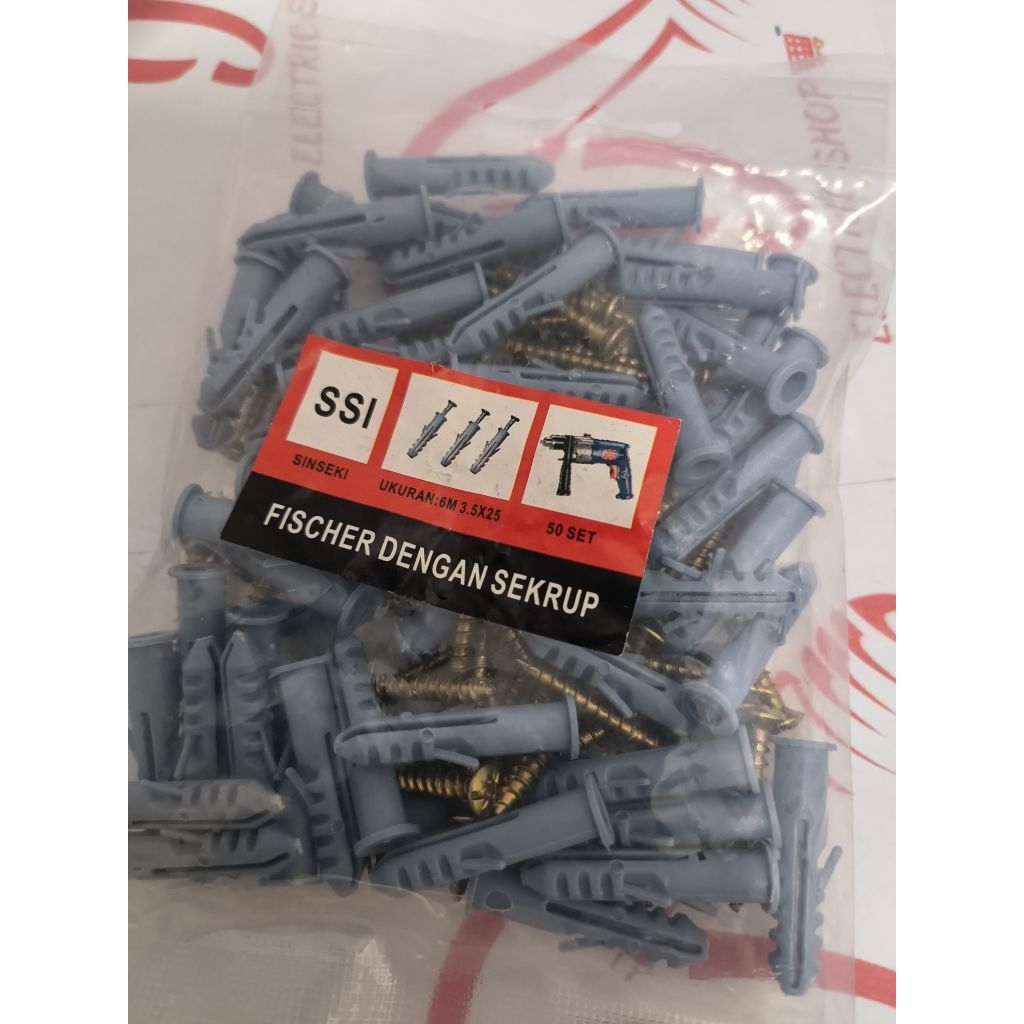 FISHER FISER DAN SEKRUP SKRUP S6 6MM 50PCS