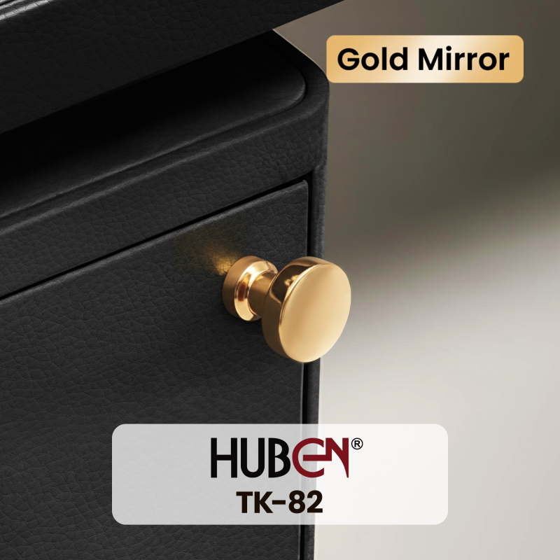 Tarikan Knob Laci Lemari Huben Tk - 82 Aluminium Hitam Gold / Knob Laci Aluminium