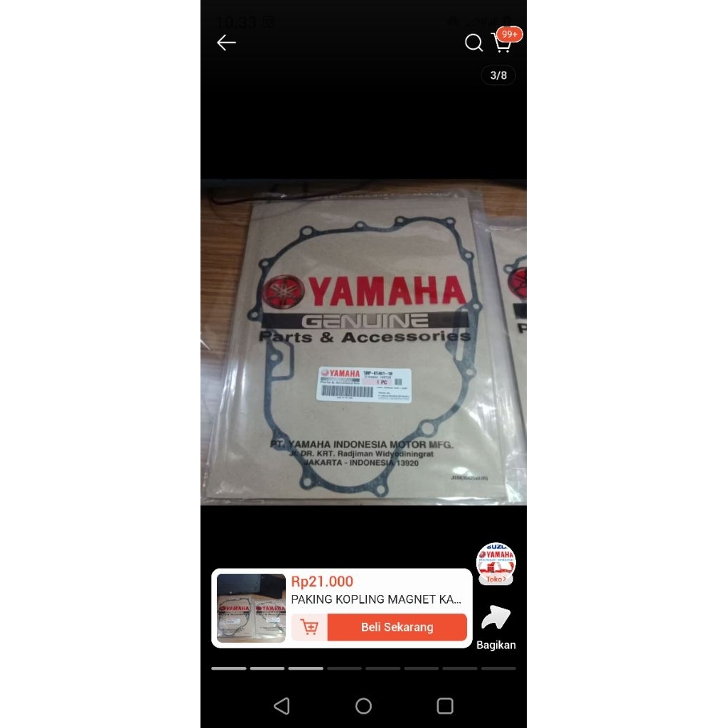 paking bak kopling scorpio