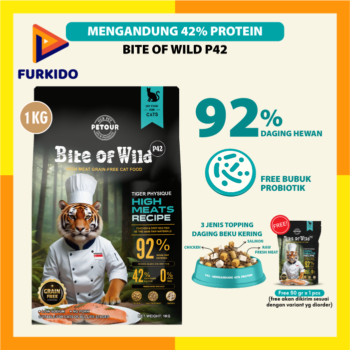 Bite of Wild P42 All Life Stages Cat Grain Free High Protein / Makanan Kering Kucing