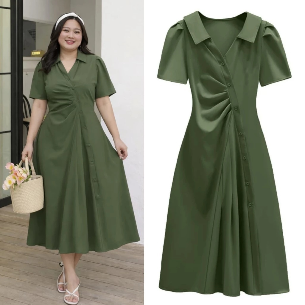 JCC JUMBO MAILA Dress Wanita Jumbo Korean Terbaru Model Longgar DRESS MAILA / Dress Wanita Jumbo Kor