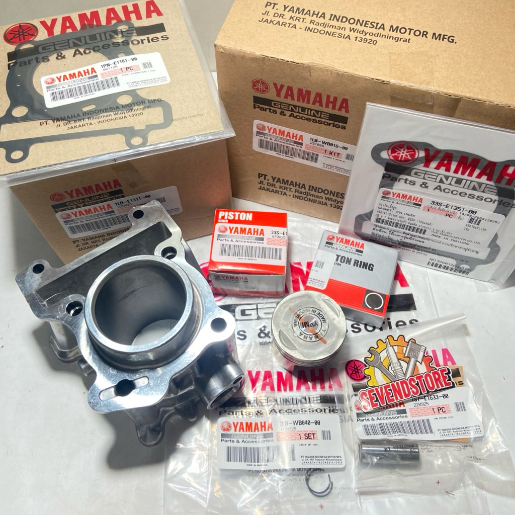 Paket Cylinder Blok Piston Ring Kit 1LB Buring Seher set Yamaha Xeon RC GT125 Aerox 125 Original YGP