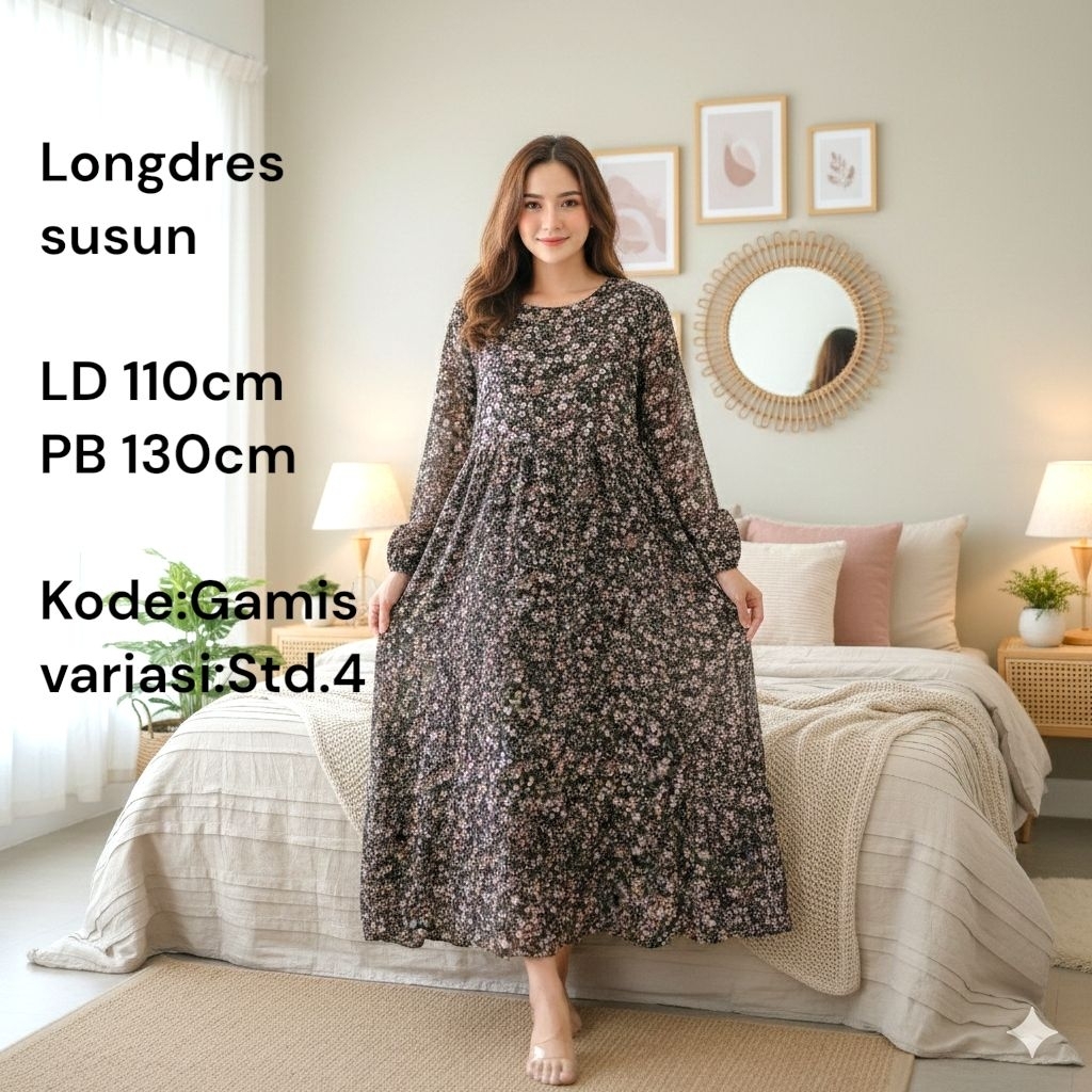 Gamis Susun Rayon Menyusui Gajah Putih Daster