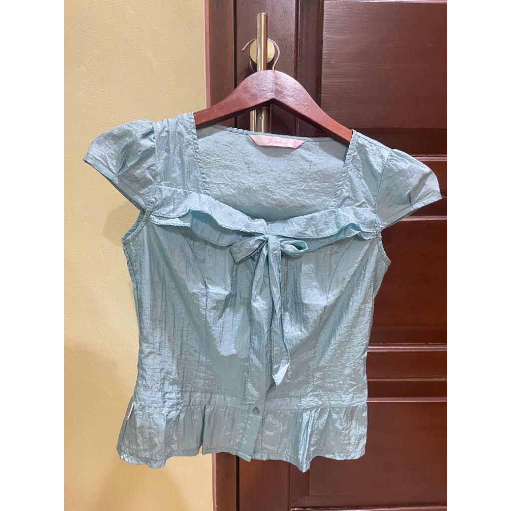 y2k shoujo ribbon babydoll vintage 2000's blouse top