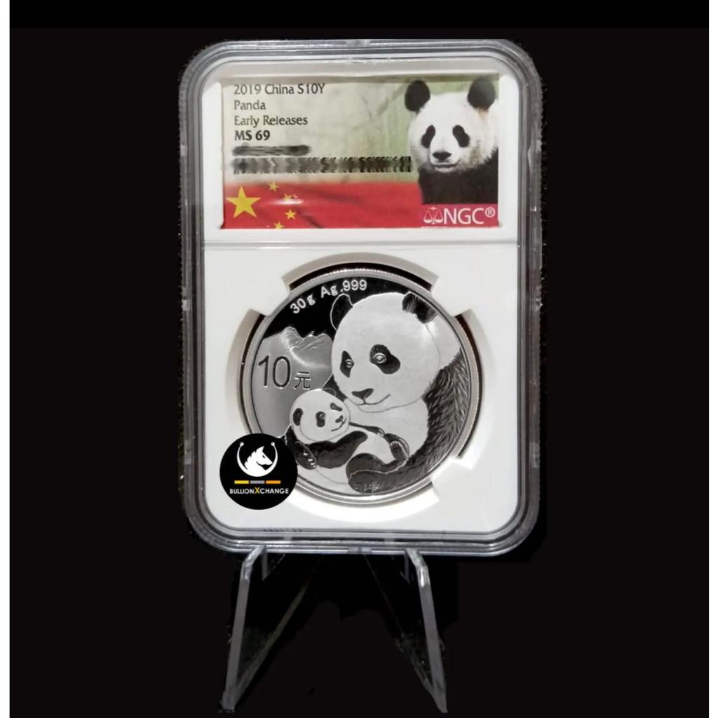 Koin perak 2019 Chinese Silver Panda 30 gram Silver Coin NGC MS69-ER