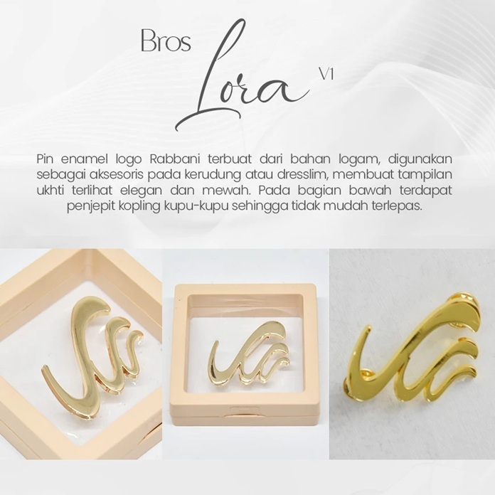 Bros Rabbani Ori warna Emas Zircon Elegan Cantik Anti yg Bagus Karat Bross Baju Kebaya Gamis Wanita 