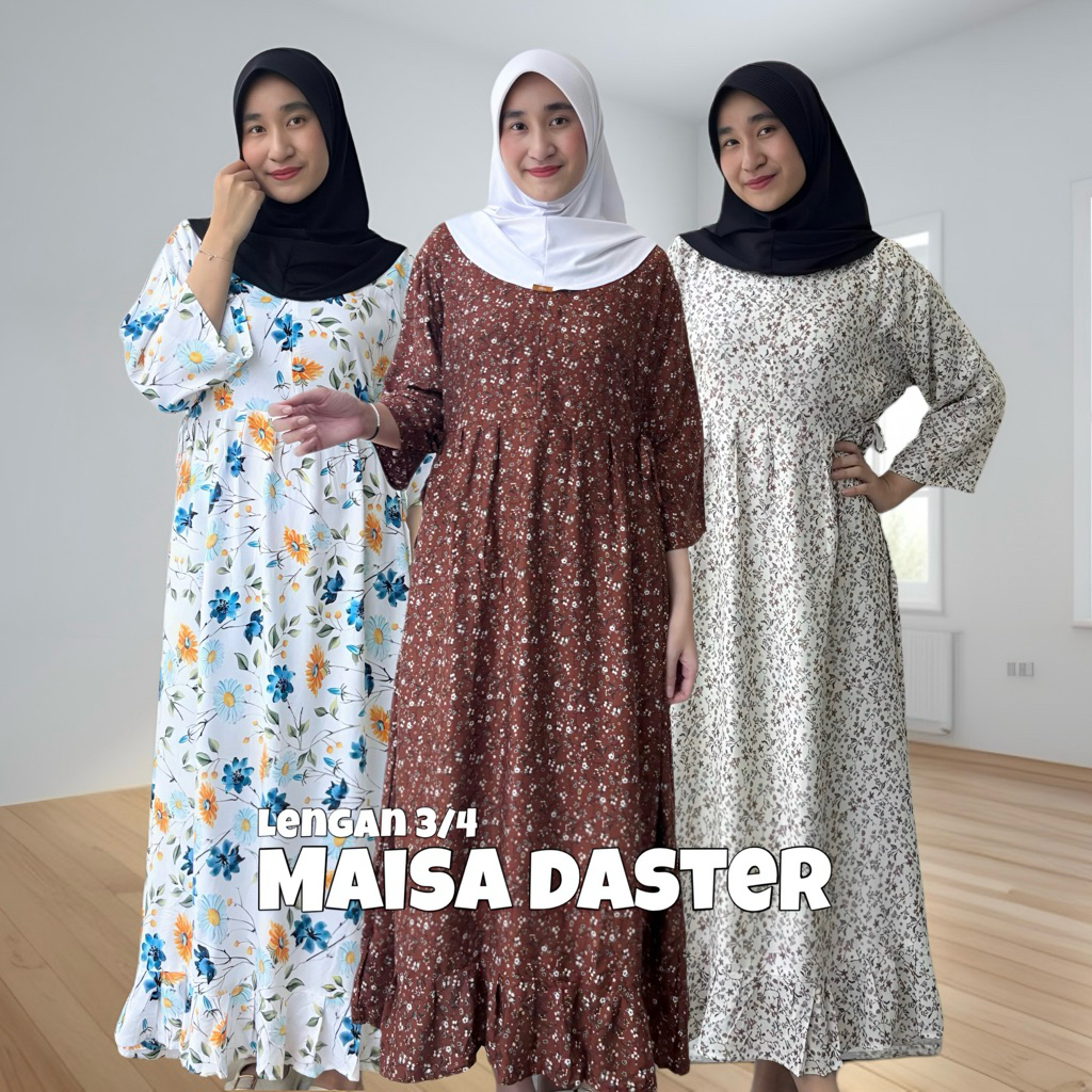 Daster Lengan 3/4 Rayon Premium Busui Friendly | Homedress Wanita Daster 7/8 Motif