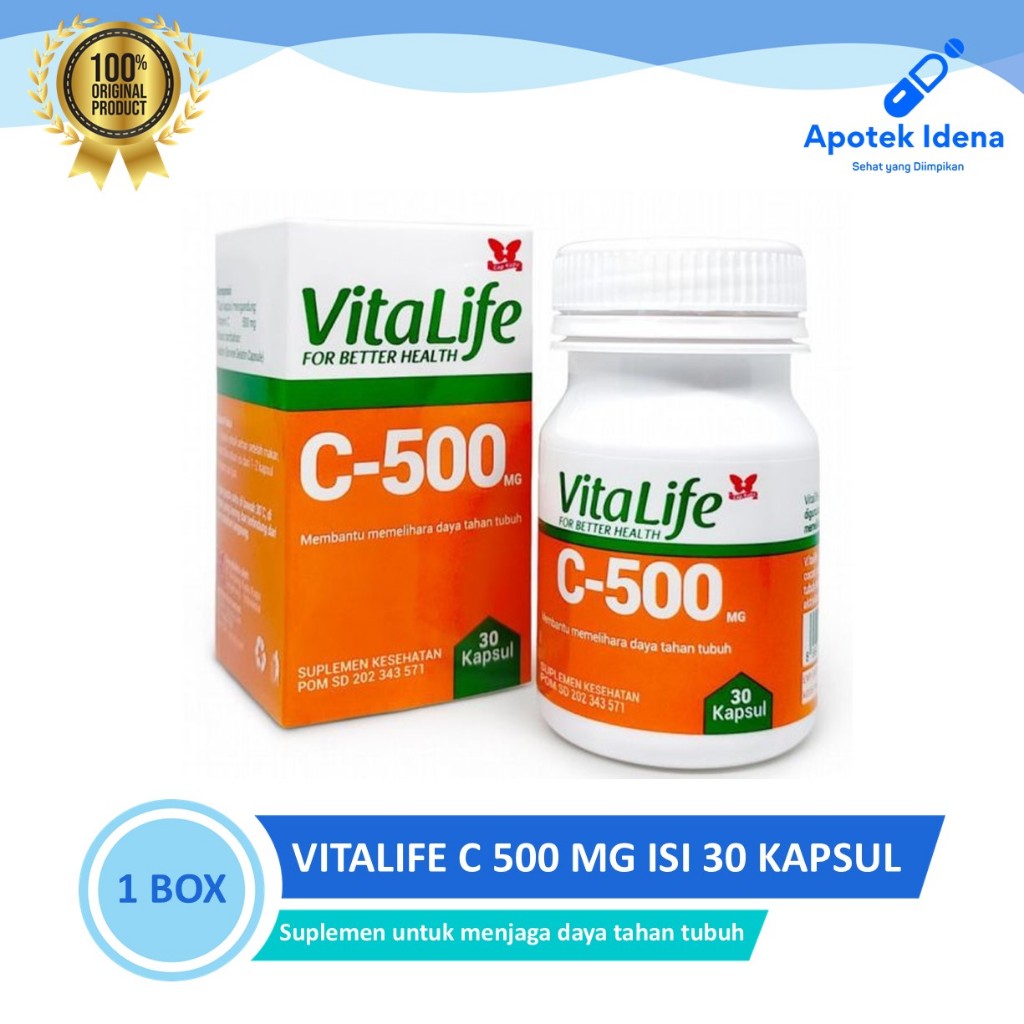 VITALIFE VITAMIN C 500 MG Suplemen Kesehatan Ekstrak Vitamin C - 30 Kapsul