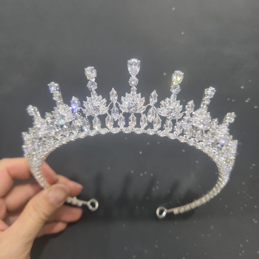 Mahkota Pengantin Zircon Bianca sampai Telinga