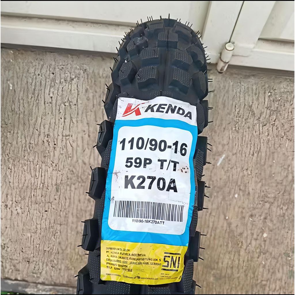 Ban Luar KENDA 110 90 Ring 16 K270A Tube Type Ban Motor 110/90 K 270 A Trail Tril Cross Dual Purpose