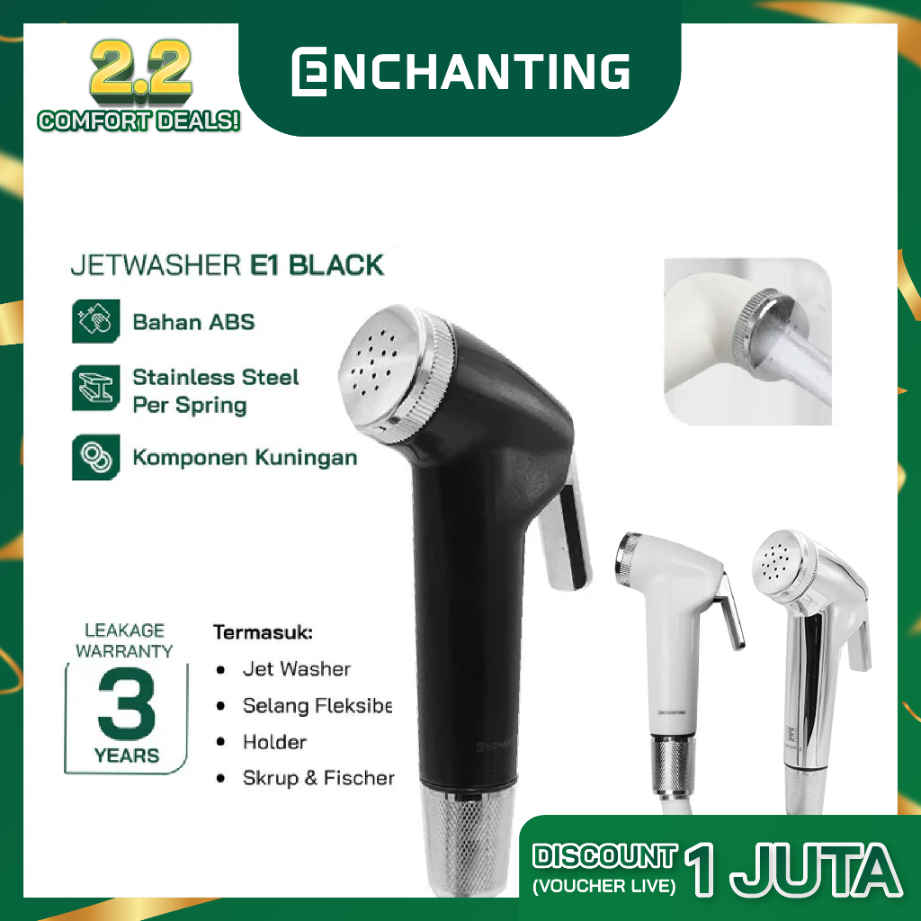 Closet Jet Washer Shower Toilet Europe Enchanting E1 Series Black