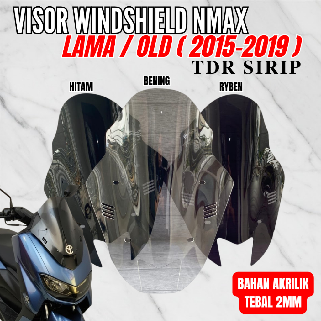 VISOR WINDSHIELD NMAX LAMA / OLD ( 2015-2019 ) / NEW MODEL TDR SIRIP OVAL PREDATOR AKSESORIS MOTOR N