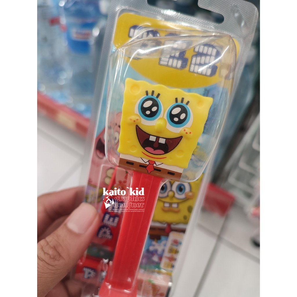 PEZ SPONGEBOB MERAH Candy Perman Mainan Permen Dispenser dari Alfamidi Alfamart Indomaret