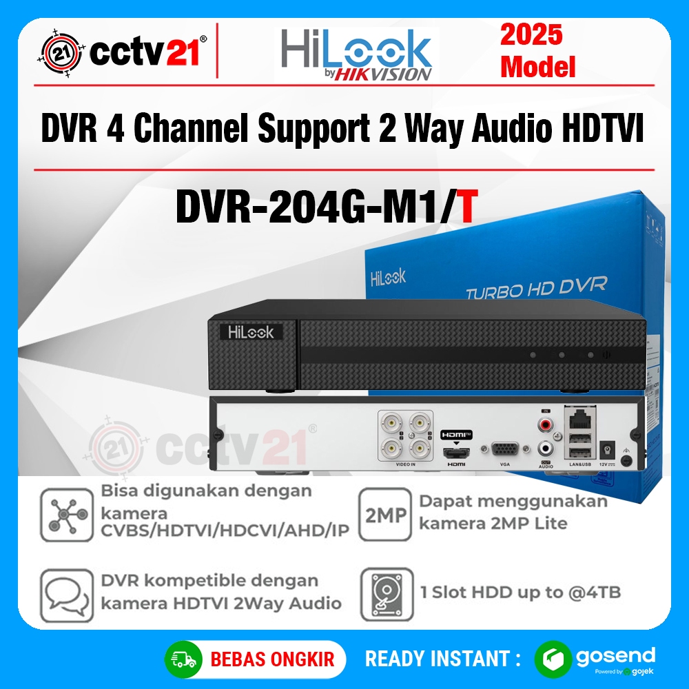 HILOOK DVR 204G M1 DVR CCTV 2MP 4Ch 4 Channel