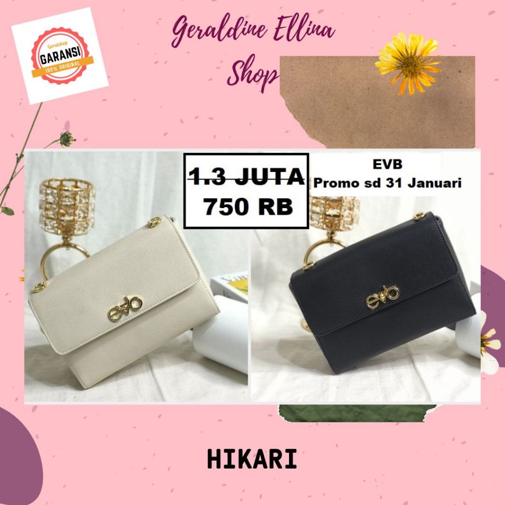 Tas wanita EVB original sale shoulder bag seri HIKARI