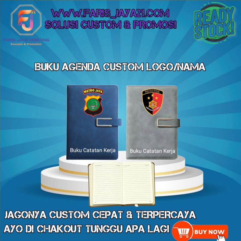 Buku Agenda Catatan Kerja Binder Map Kertas A5/Custom Print